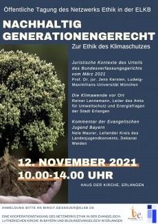 nachhaltig und generationengerecht: ein Baum und eine menschliche Hand