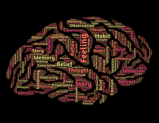 Kopf mit Tagcloud